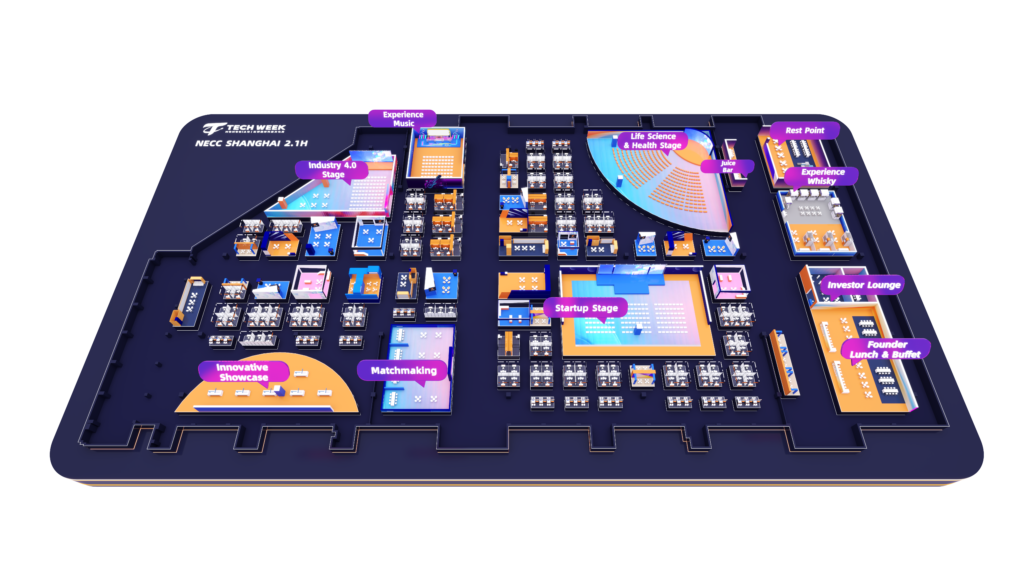 Hongqiao Tech Week 2026 floor plan, NECC Shanghai Hall 2.1